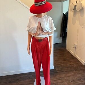 Elegant Red Women's Trousers